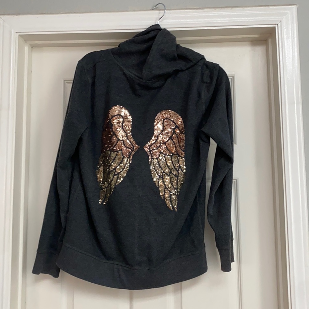 Victoria’s Secret wing grey/gold zip-up jacket